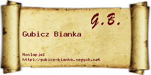 Gubicz Bianka névjegykártya